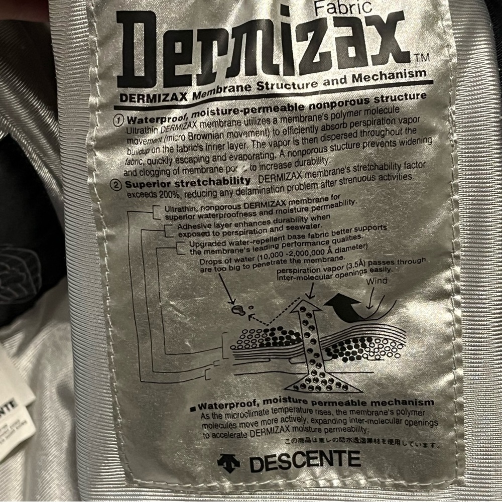 Descente Ski Snowboard Jacket Men’s Small Yellow Dermizax Waterproof Full Zip - Picture 9 of 14